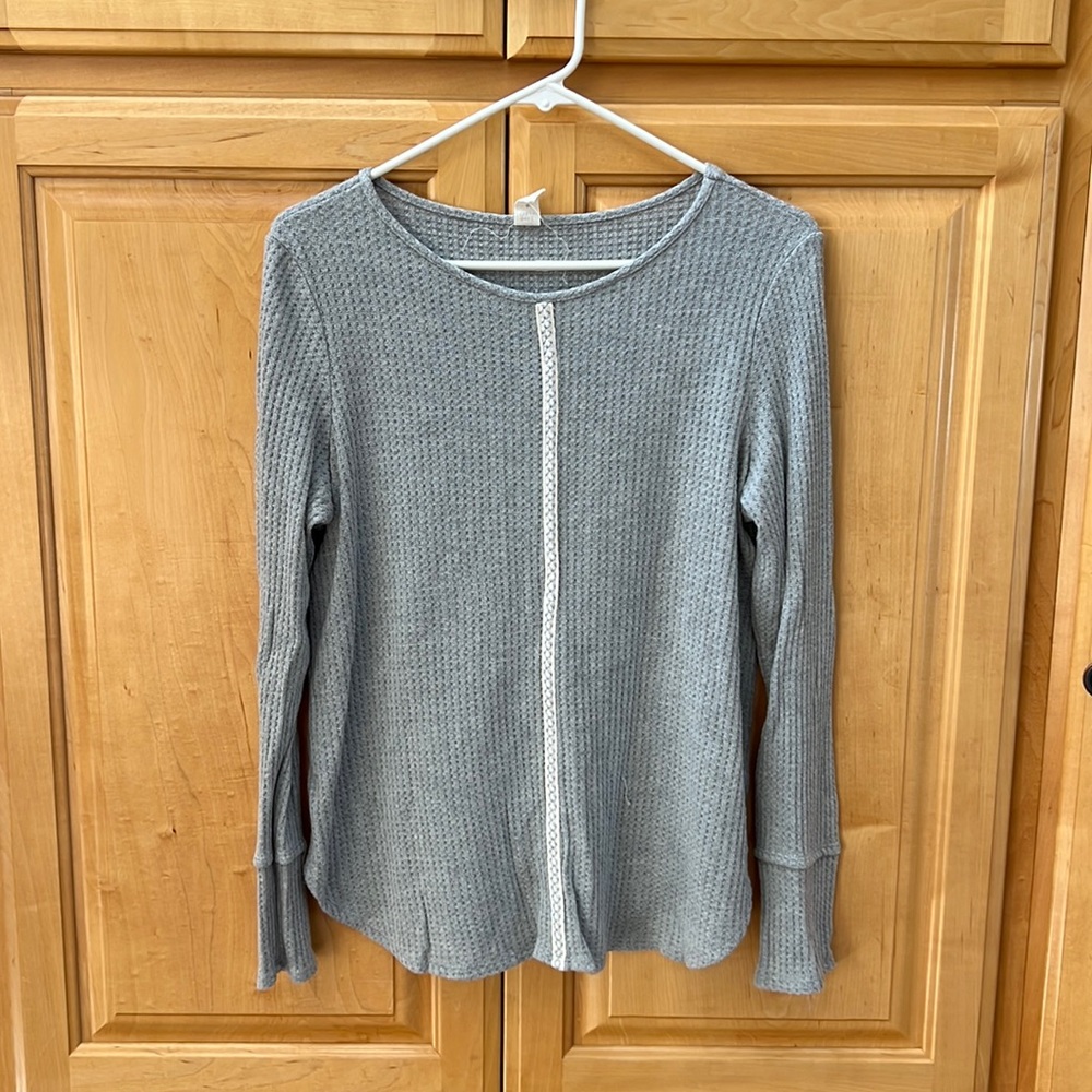 Lazy Sundays Long Sleeve Waffle Knit Top